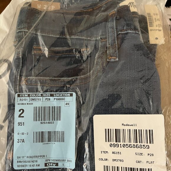 NWT Madewell Roadtripper Jean Size 28P - Picture 12 of 12
